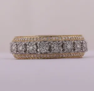 10kt Yellow Gold Mens Round Diamond Statement Cluster Ring 1-1/4 Cttw