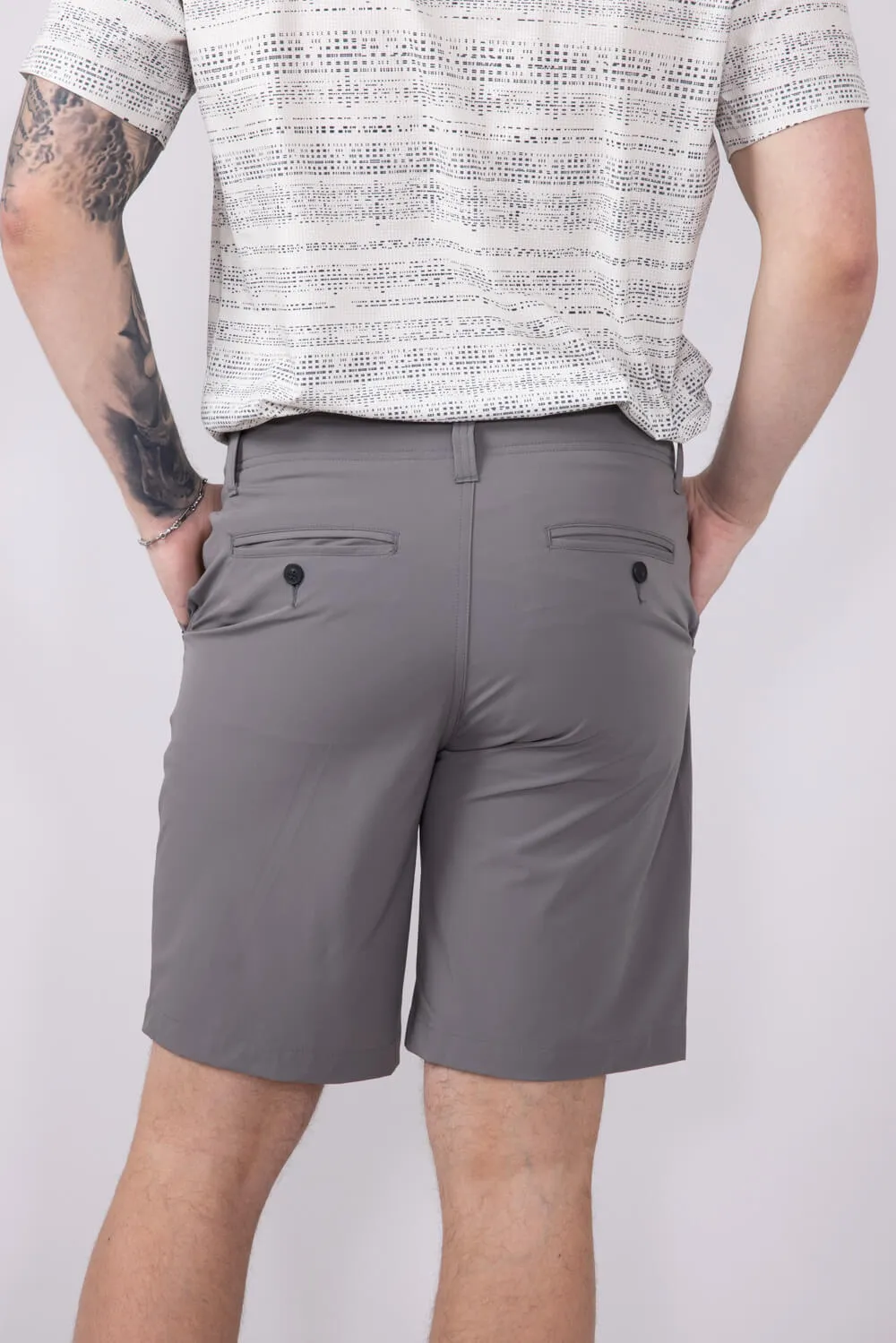 1897 Legends 9” Hydro Flat Front Shorts for Men in Light Grey | 5GLL1225-LTGRY