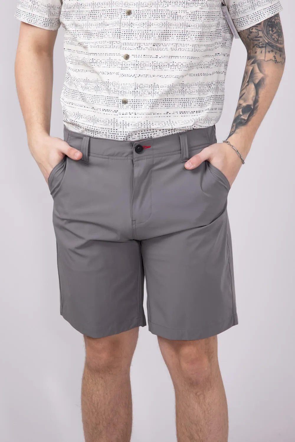 1897 Legends 9” Hydro Flat Front Shorts for Men in Light Grey | 5GLL1225-LTGRY