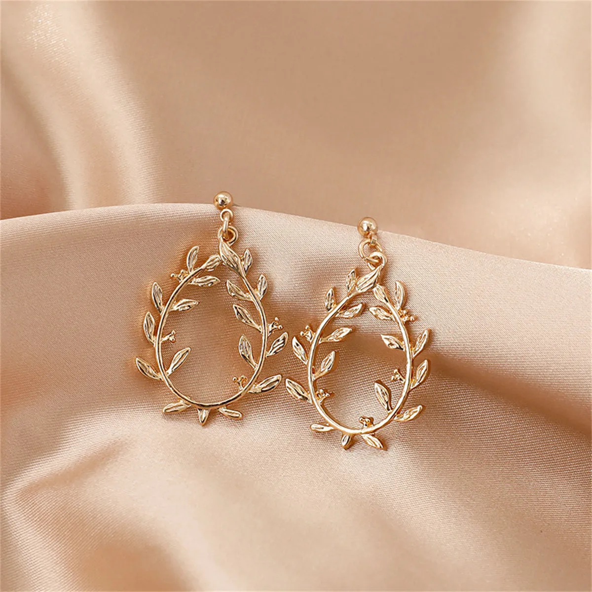 18K Gold-Plated Botanical Wreath Drop Earrings