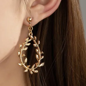 18K Gold-Plated Botanical Wreath Drop Earrings