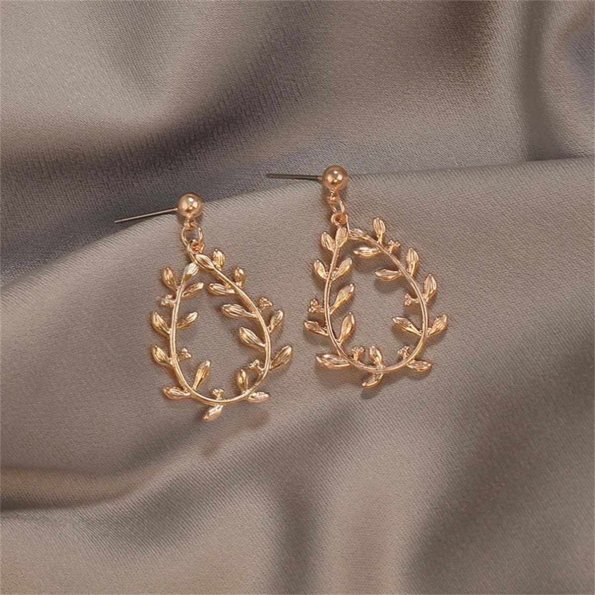 18K Gold-Plated Botanical Wreath Drop Earrings