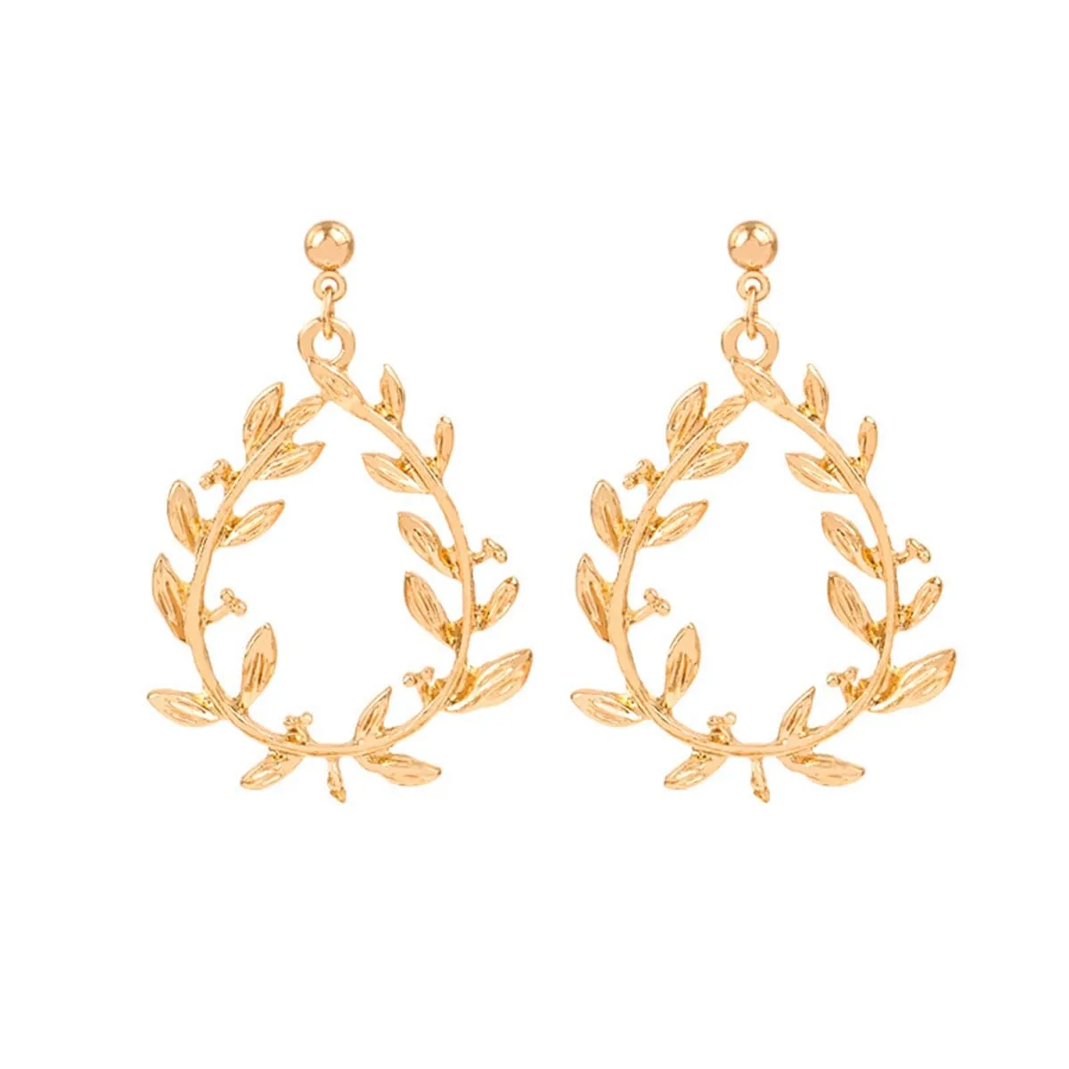 18K Gold-Plated Botanical Wreath Drop Earrings
