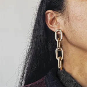 18K Gold-Plated Figaro Chain Drop Earring