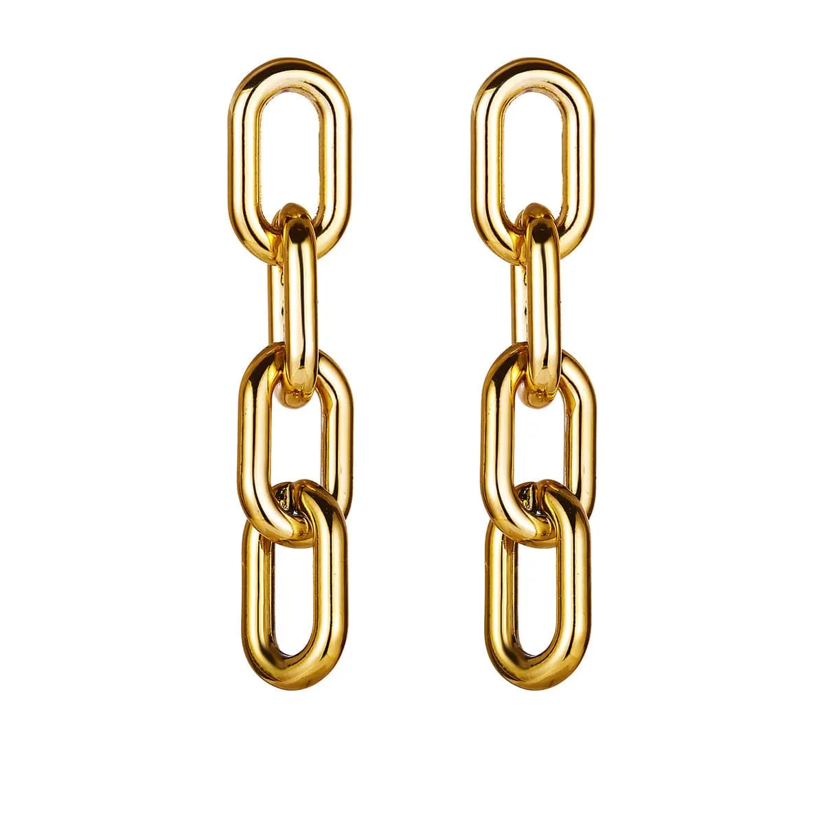 18K Gold-Plated Figaro Chain Drop Earring
