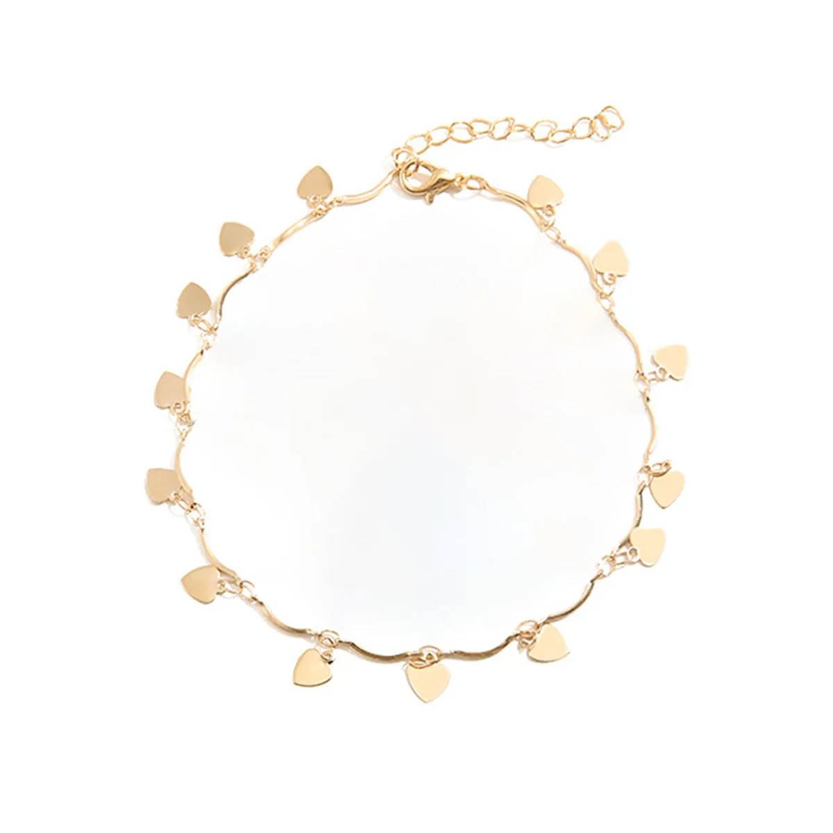 18K Gold-Plated Heart Charm Anklet