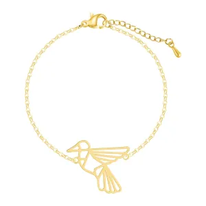 18K Gold-Plated Open Bird Charm Bracelet