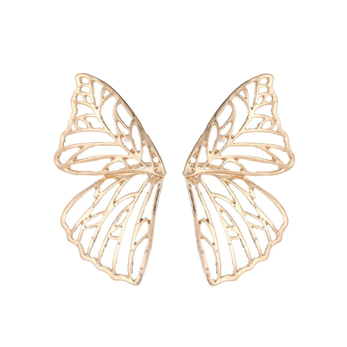 18K Gold-Plated Openwork Butterfly Wing Stud Earrings