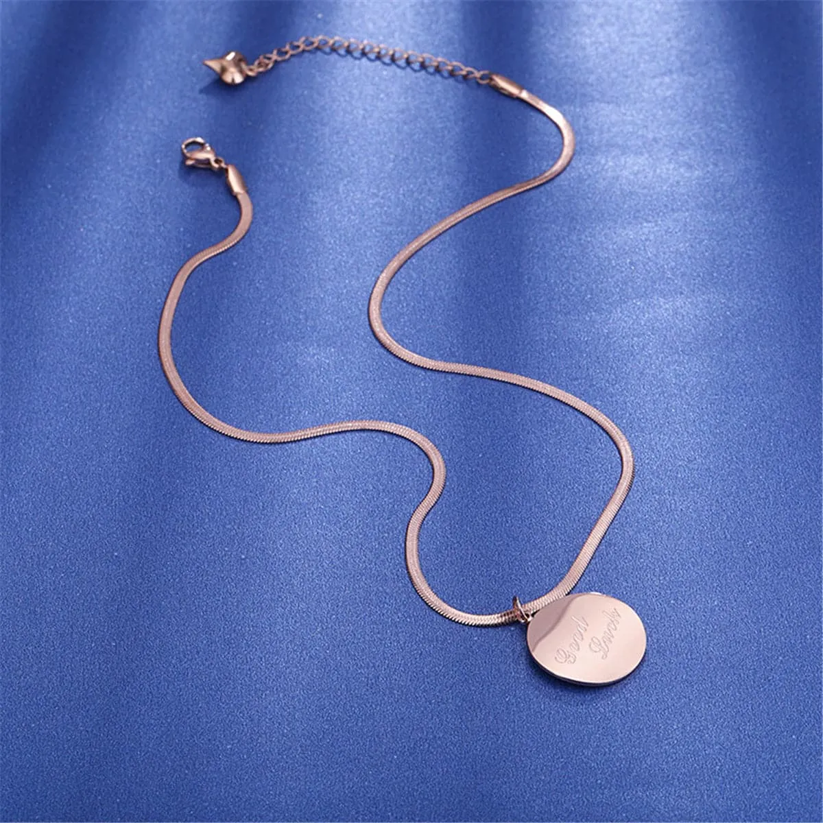 18K Rose Gold-Plated 'Good Luck' Snake-Chain Pendant Necklace