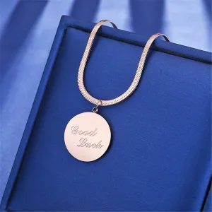 18K Rose Gold-Plated 'Good Luck' Snake-Chain Pendant Necklace