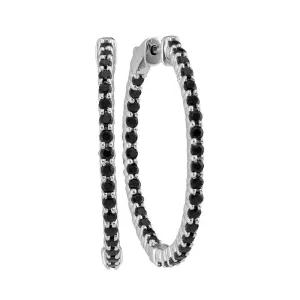 2  1/2CTW-DIA BLACK SAPPHIRE HOOPS