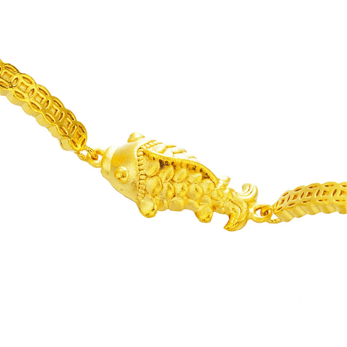 24K Gold-Plated Fish Charm Bracelet