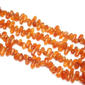 4 Strand Natural Carnelian Smooth Tear Gemstone Loose Spacer Beads 14" 6mm 11mm