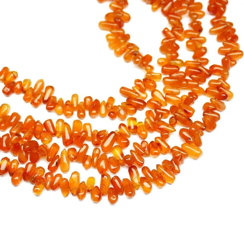 4 Strand Natural Carnelian Smooth Tear Gemstone Loose Spacer Beads 14" 6mm 11mm