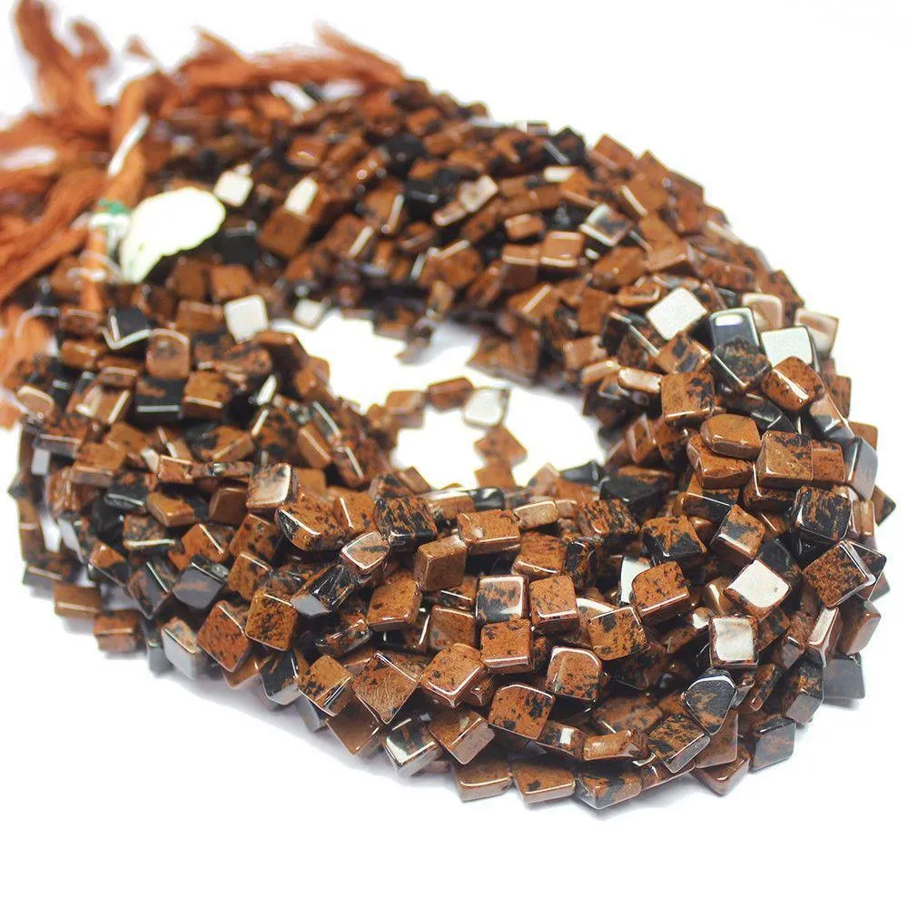 4 Strand Natural Marconi Obsidian Smooth Kite Loose Gemstone Beads 14" 8mm 9mm