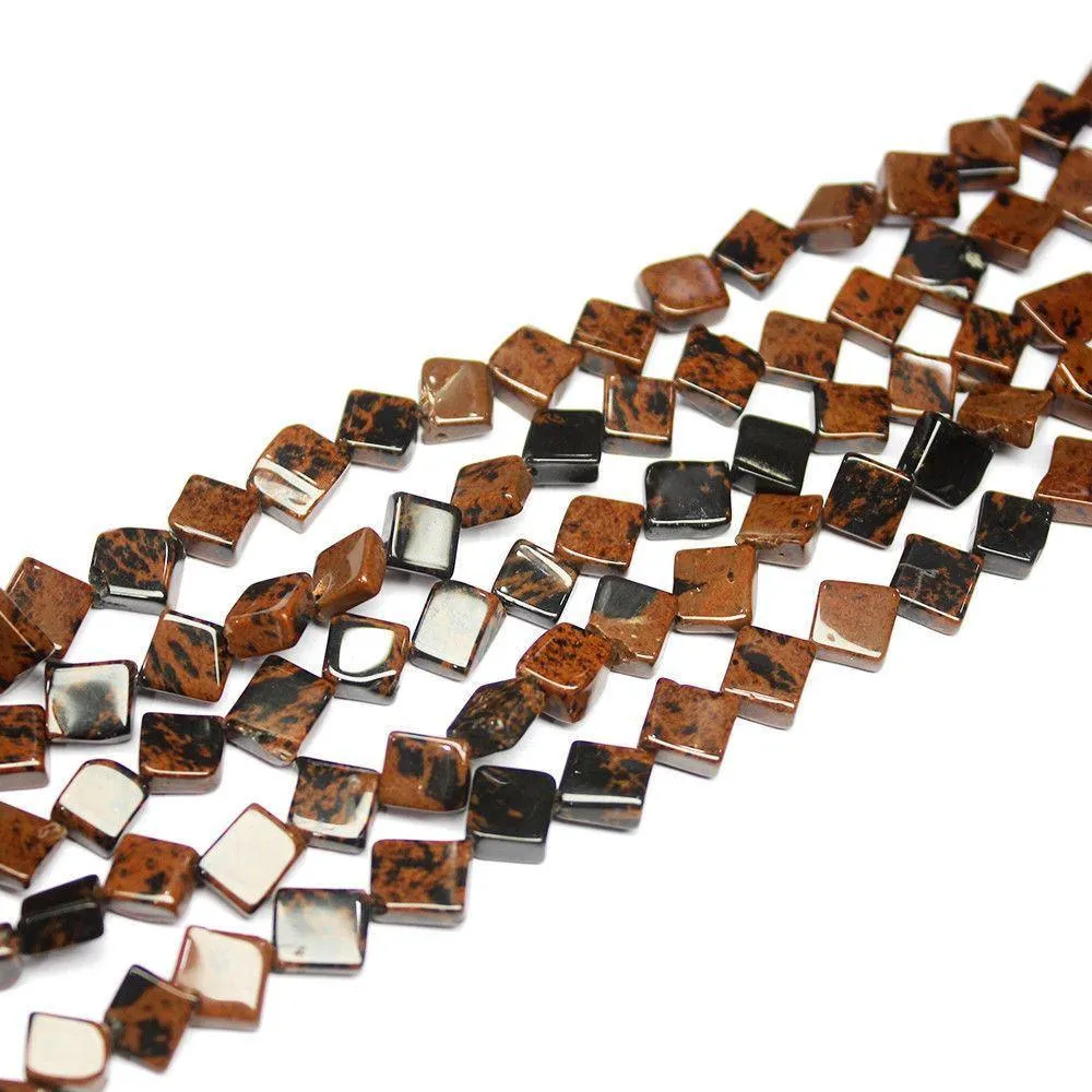 4 Strand Natural Marconi Obsidian Smooth Kite Loose Gemstone Beads 14" 8mm 9mm