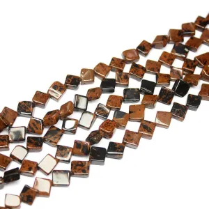 4 Strand Natural Marconi Obsidian Smooth Kite Loose Gemstone Beads 14" 8mm 9mm