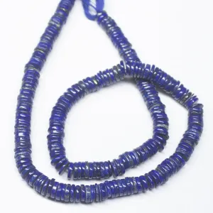 7.5" Full Strand, Lapis Lazuli Smooth Smooth Heishi Shape Gemstone Beads, Lapis Lazuli Beads, 7mm