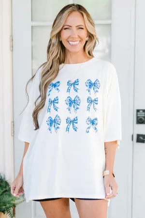 A Moment For The Bow Boyfriend Tee, Ivory