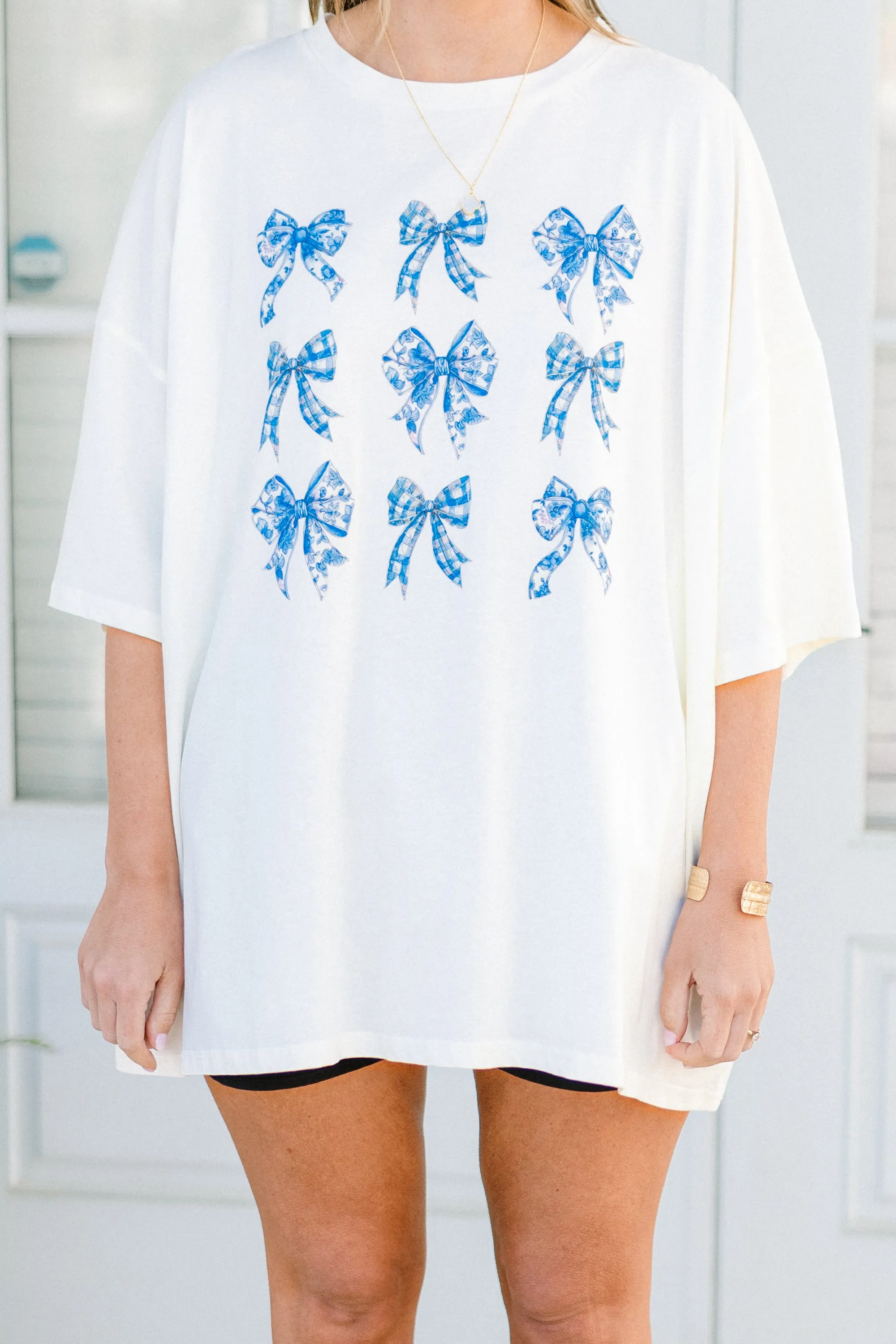 A Moment For The Bow Boyfriend Tee, Ivory