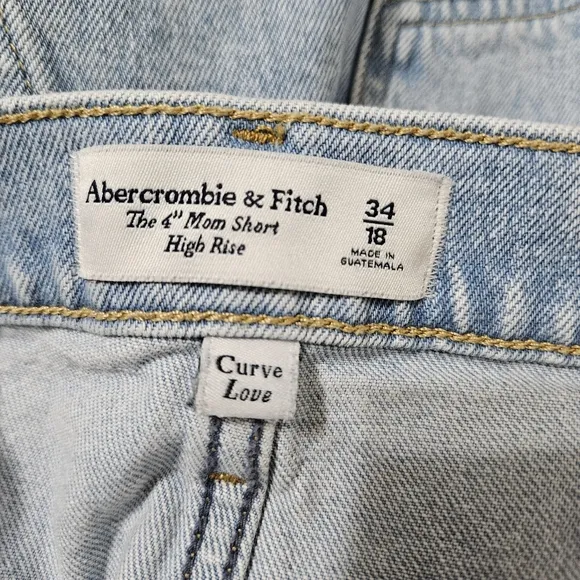 Abercrombie &amp; Fitch Jean Shorts Womens Size 18 Curve Love High Rise Mom Short 4&quot;