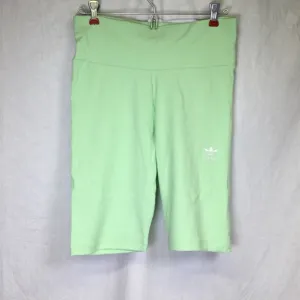 Adidas Womens Light Green Ribbed Exercise bike Shorts