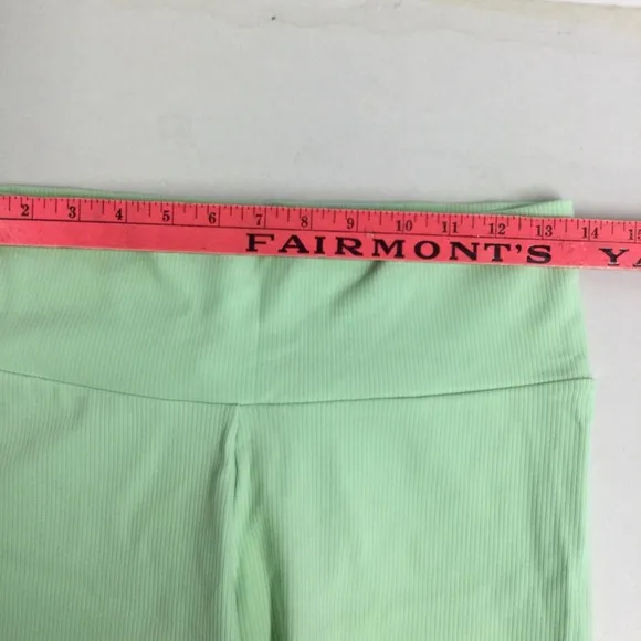 Adidas Womens Light Green Ribbed Exercise bike Shorts