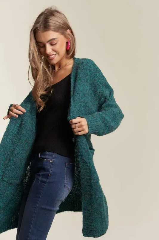 ADORA 2 Tone Sweater Pocket Cardigan
