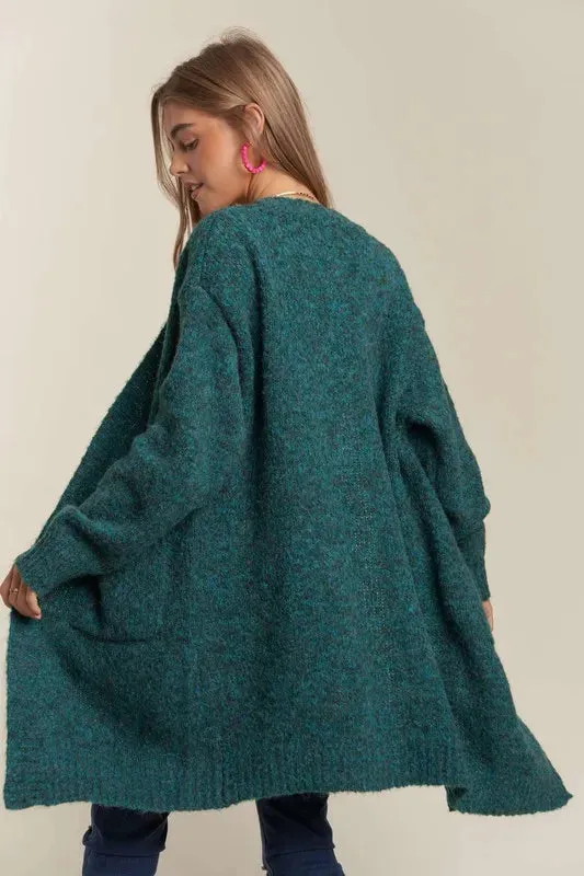 ADORA 2 Tone Sweater Pocket Cardigan