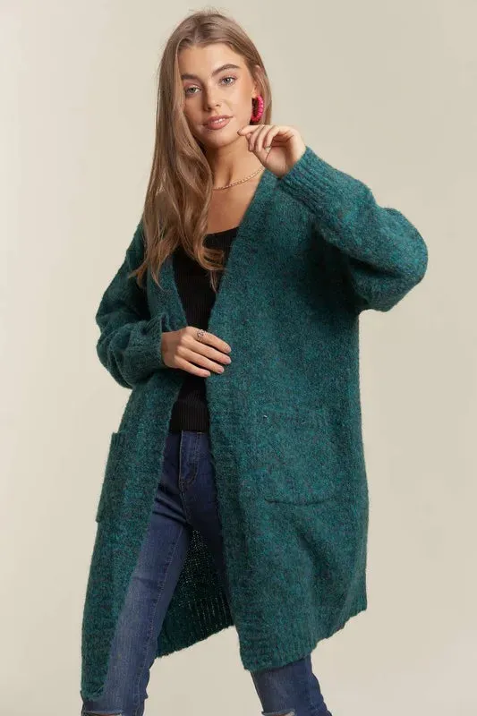 ADORA 2 Tone Sweater Pocket Cardigan