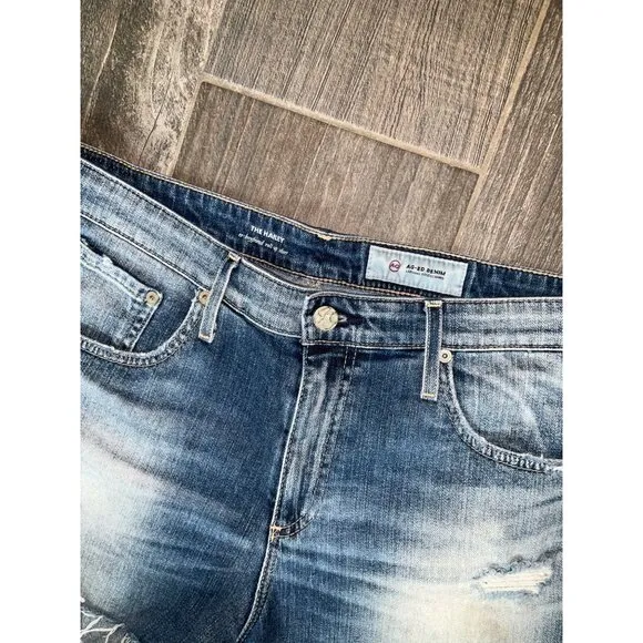 AG-ED The Hailey ex-boyfriend roll-up denim shorts Adriano Goldschmied size 34W