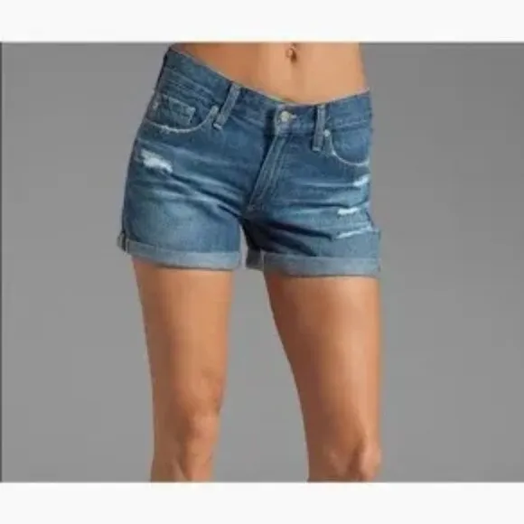 AG-ED The Hailey ex-boyfriend roll-up denim shorts Adriano Goldschmied size 34W