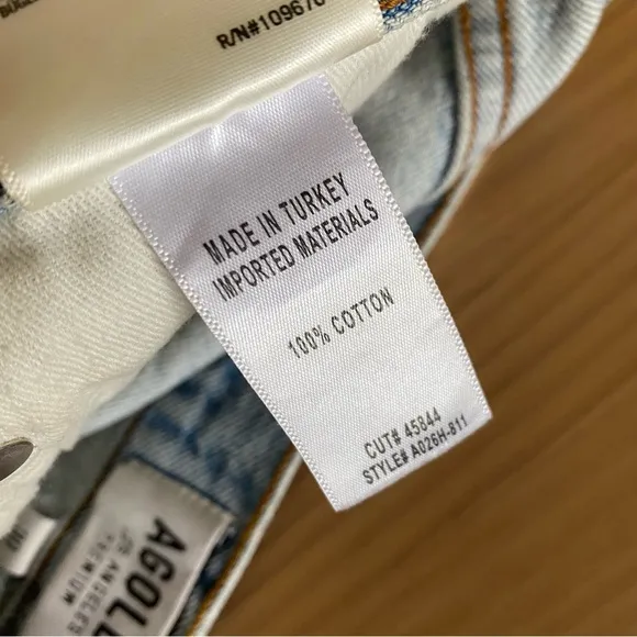 AGOLDE parker cut off denim shorts bitter light blue