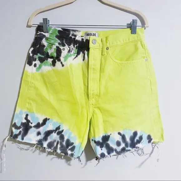 AGOLDE - Tie Dye Denim Shorts