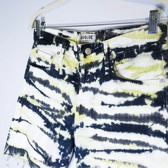 AGOLDE - Tie Dye Denim Shorts