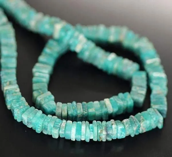 Amazonite Smooth Heishi Cube Square Gemstone Loose Bead Strand 16" 4mm 4.5mm
