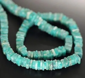 Amazonite Smooth Heishi Cube Square Gemstone Loose Bead Strand 16" 4mm 4.5mm