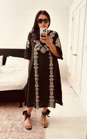 Anika Dress - Black/White