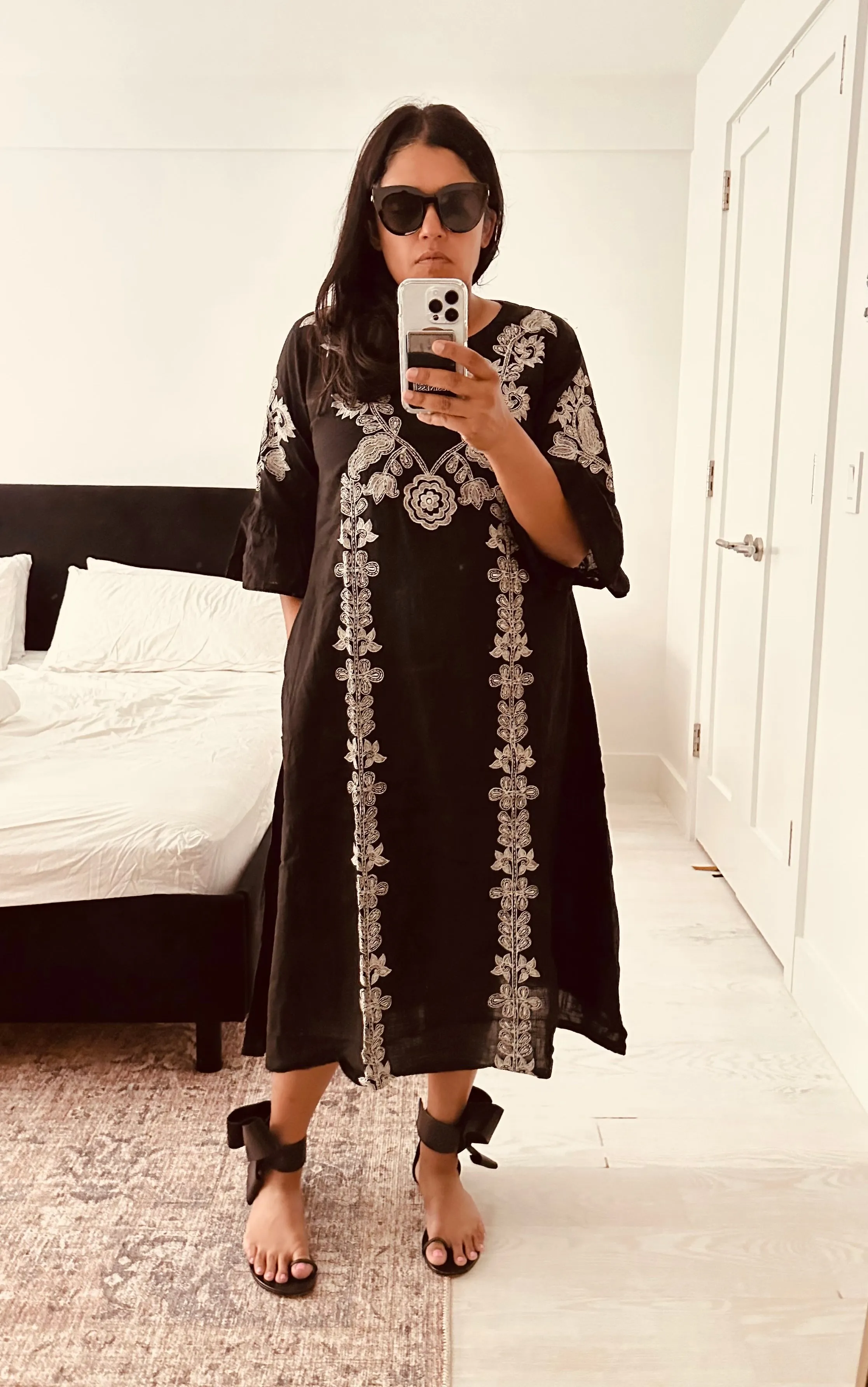 Anika Dress - Black/White