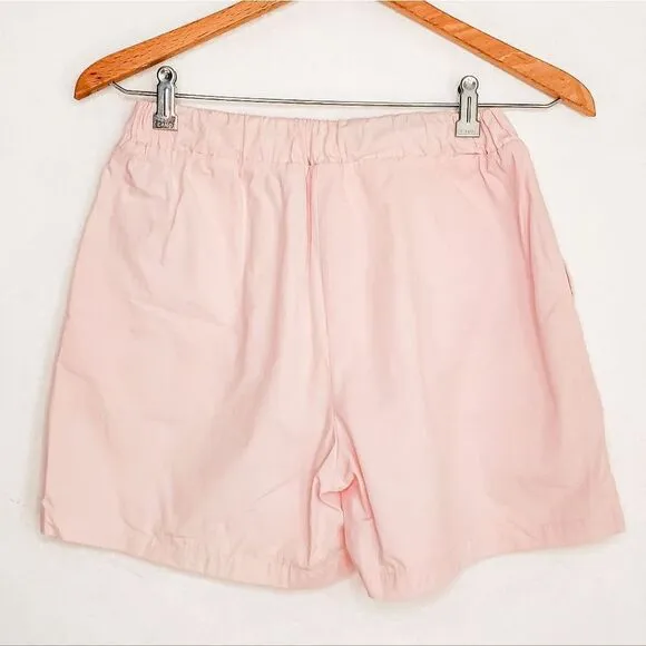 Anine Bing Light Baby Pink Liam Cotton Boxer Shorts Sleep Loungewear Size XS