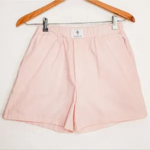 Anine Bing Light Baby Pink Liam Cotton Boxer Shorts Sleep Loungewear Size XS