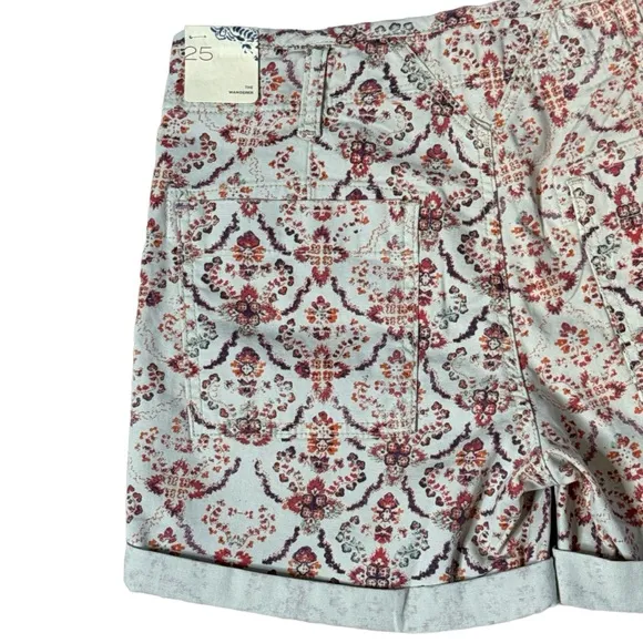ANTHROPOLOGIE PILCRO THE WANDERER BOHO PRINT BUTTON FRONT CUFFED SHORTS **NWT**