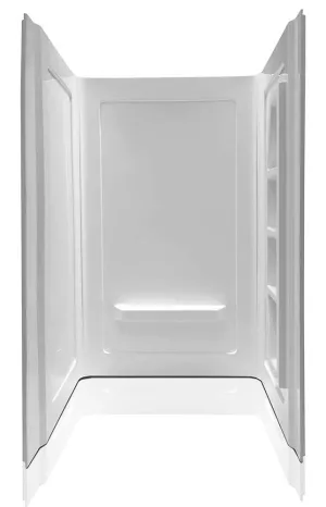 Anzzi Rose 48 in. x 36 in. x 74 in. 3-piece DIY Friendly Alcove Shower Surround in White