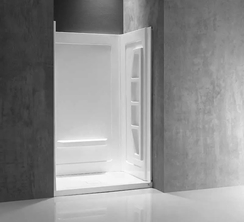 Anzzi Rose 48 in. x 36 in. x 74 in. 3-piece DIY Friendly Alcove Shower Surround in White