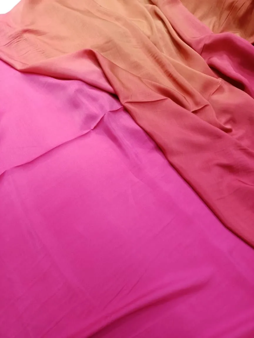 Artisanal Hand Dyed Soft Modal Muslin Mul Silk Ombre Shaded Fabric