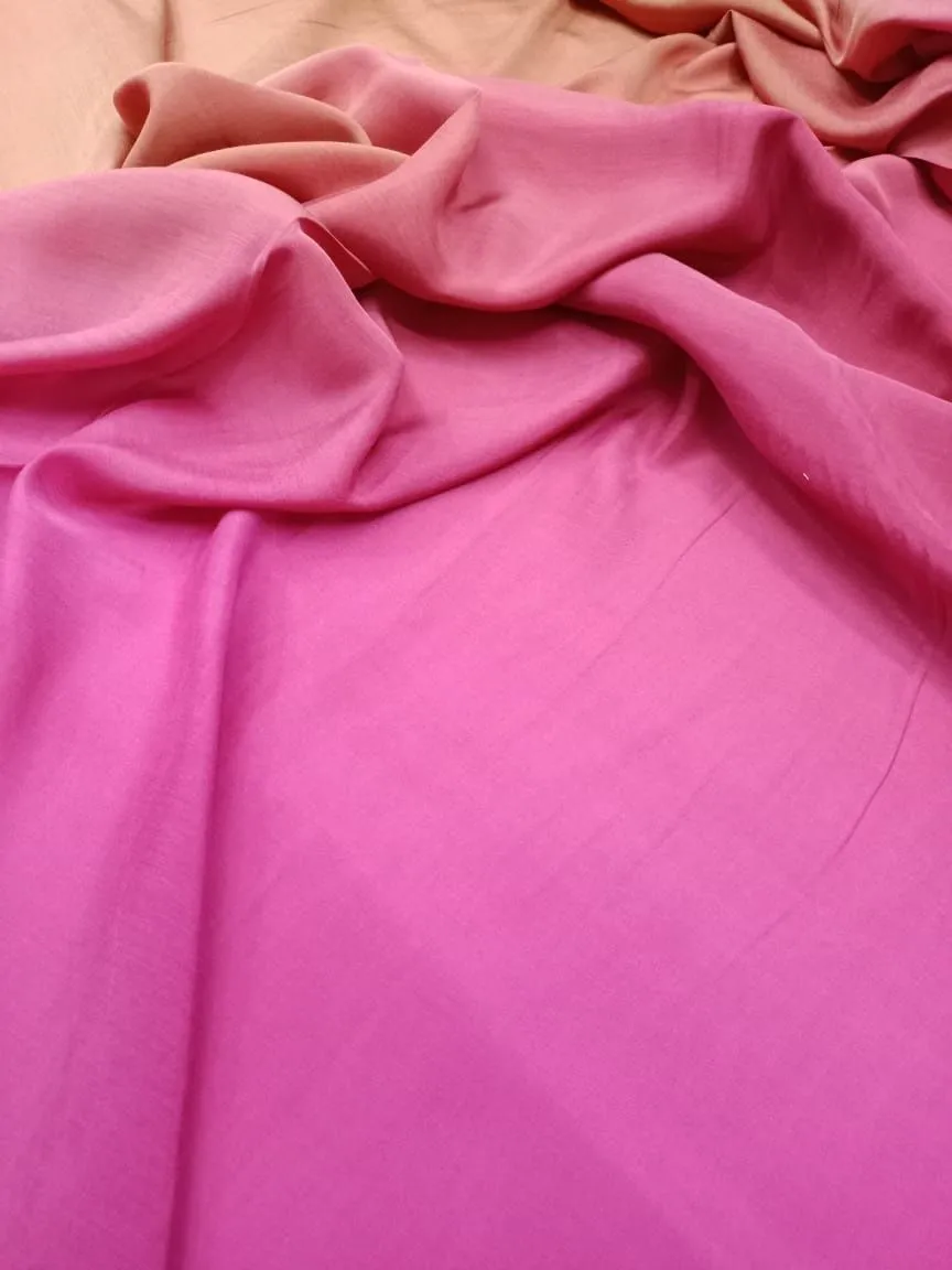 Artisanal Hand Dyed Soft Modal Muslin Mul Silk Ombre Shaded Fabric