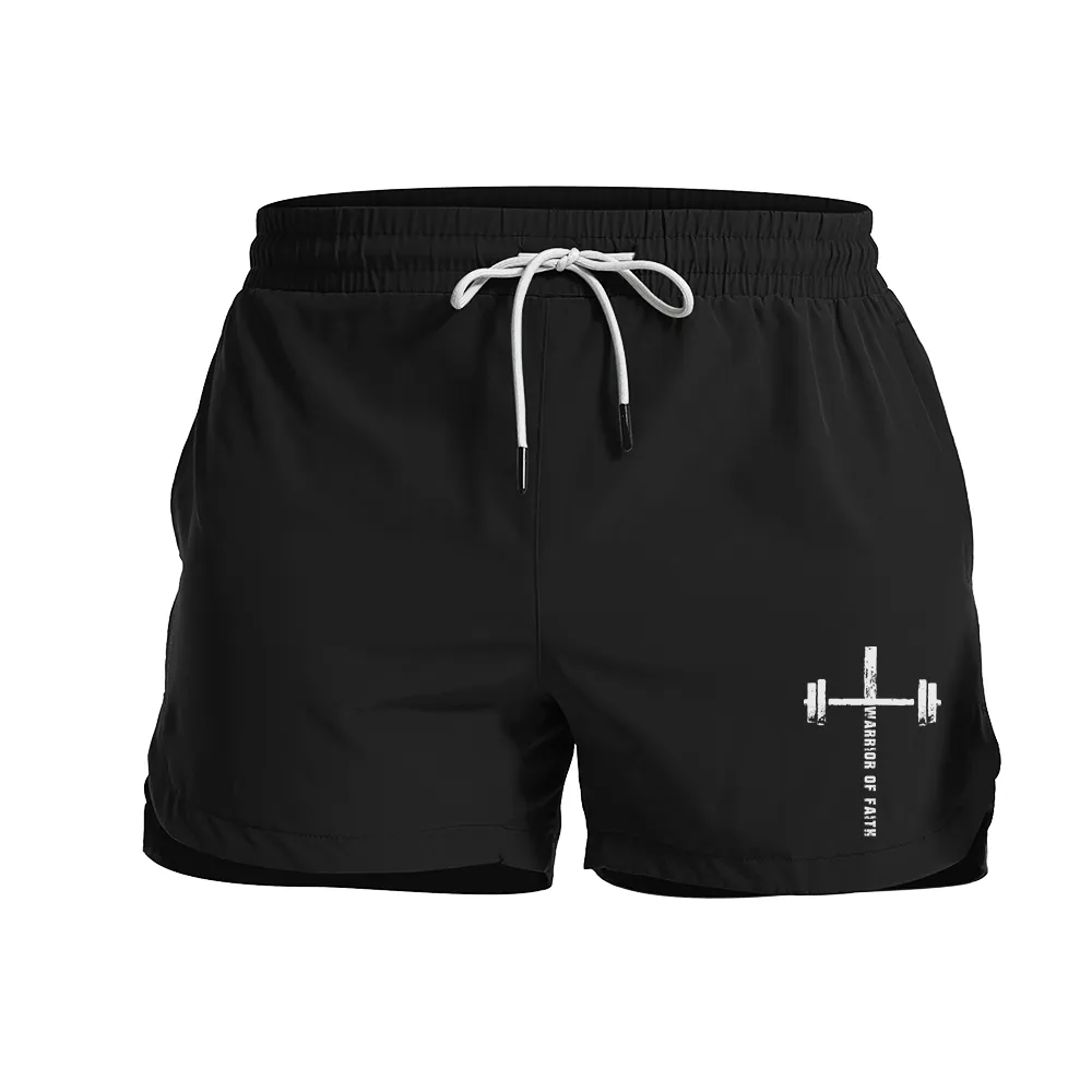 Barbell Cross Graphic Shorts
