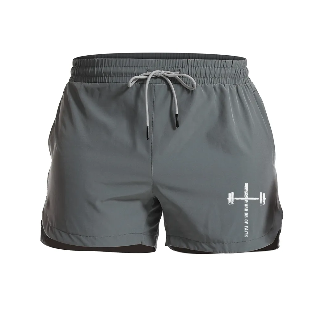 Barbell Cross Graphic Shorts