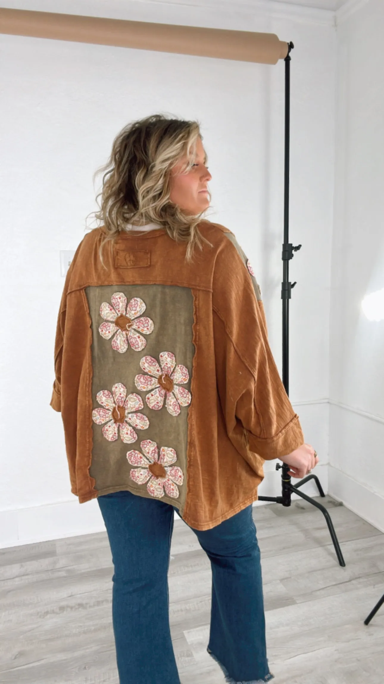 Bloom Into You Floral Boho Top, Camel
