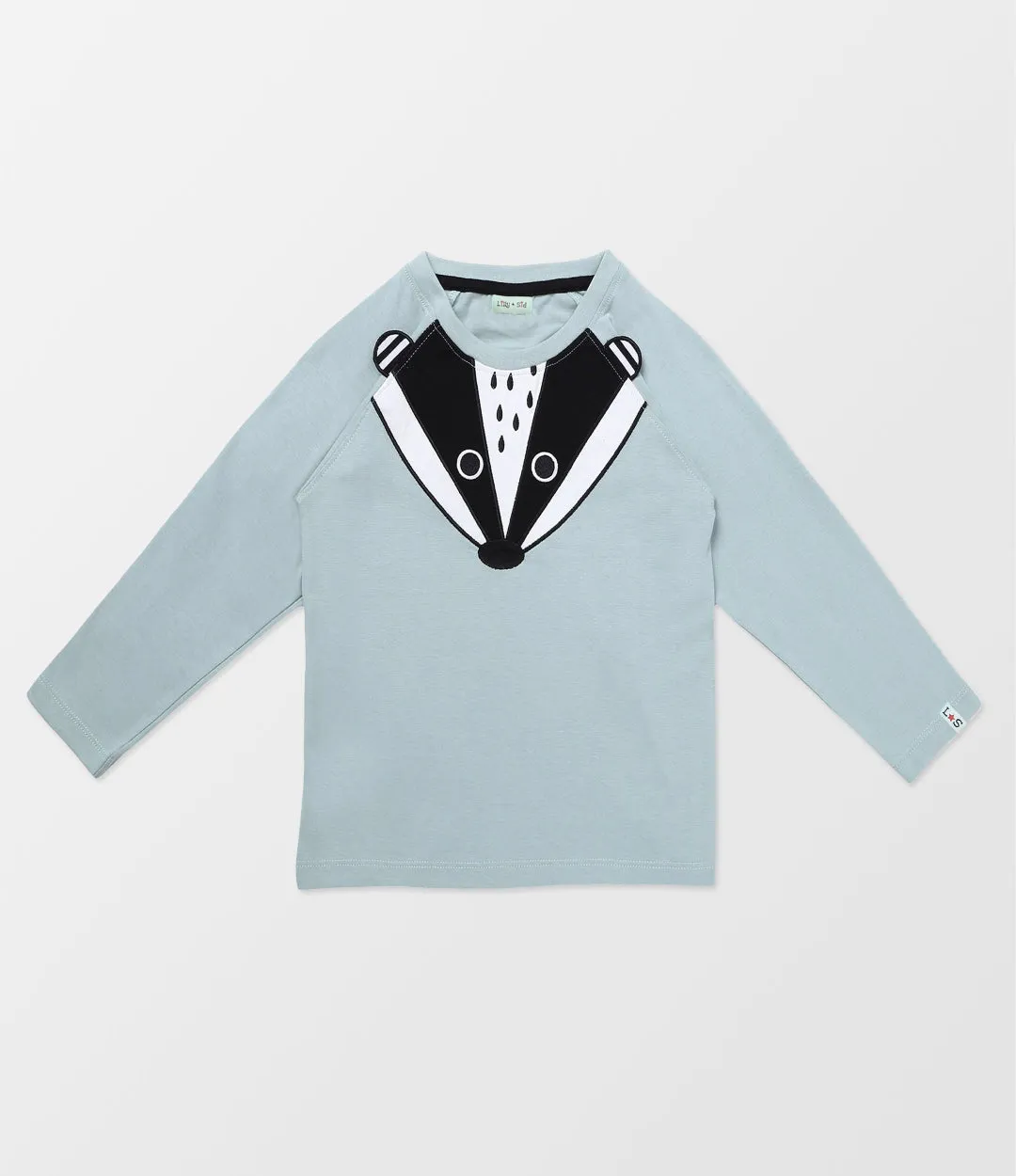 Blue Badger Applique Top